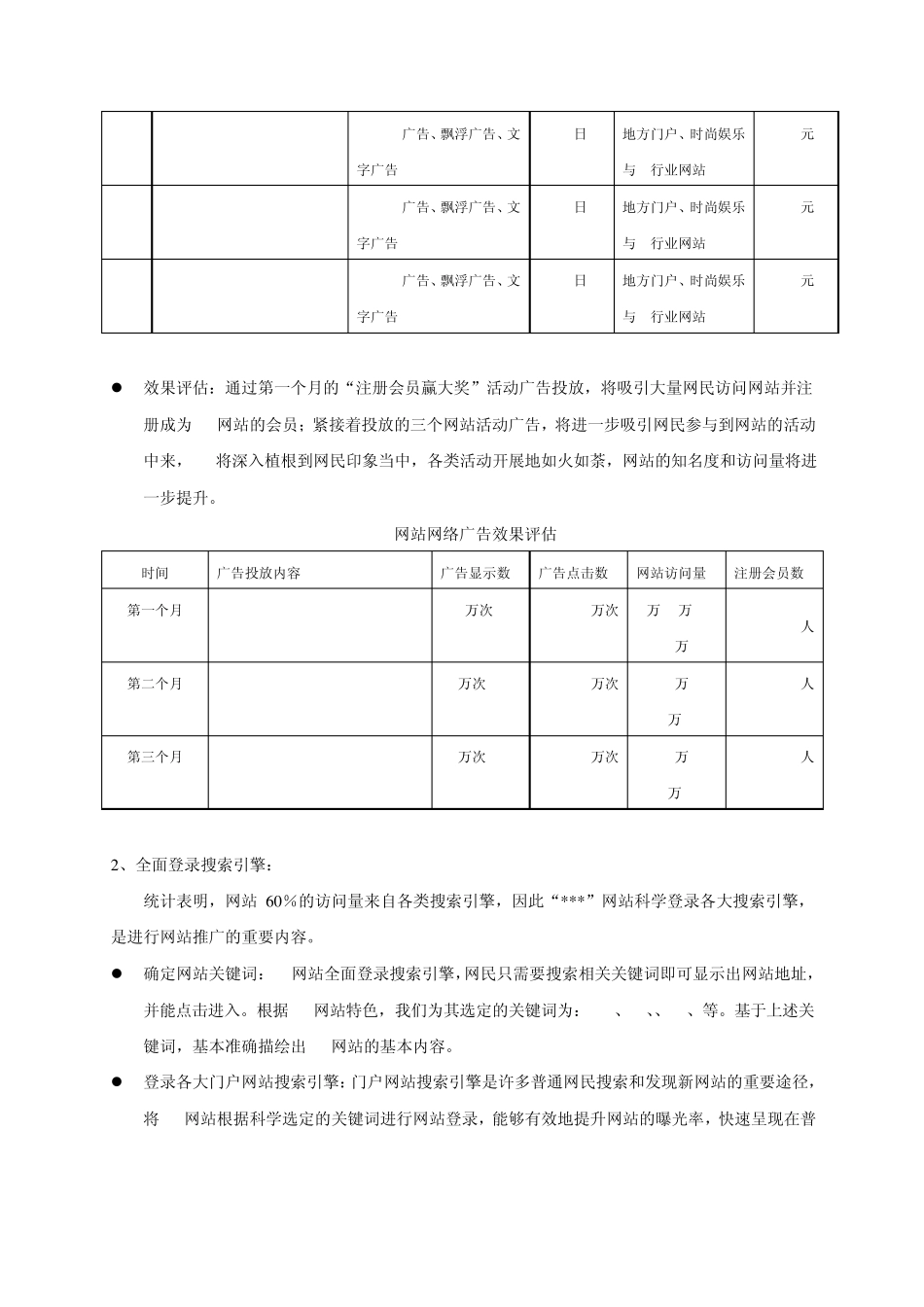 XX网站网络推广方案模板_第3页