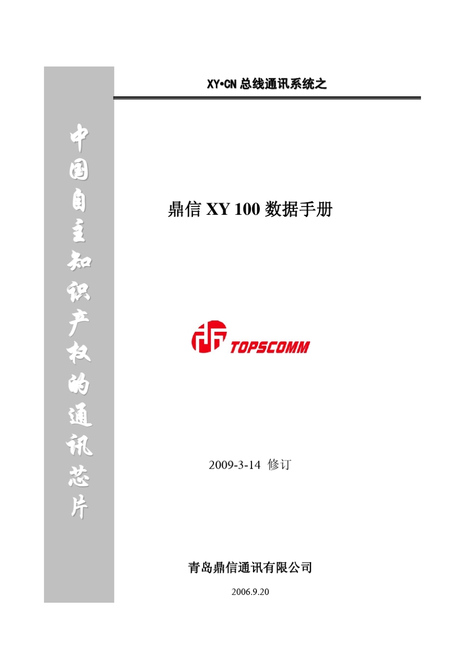 XY100数据手册_第1页