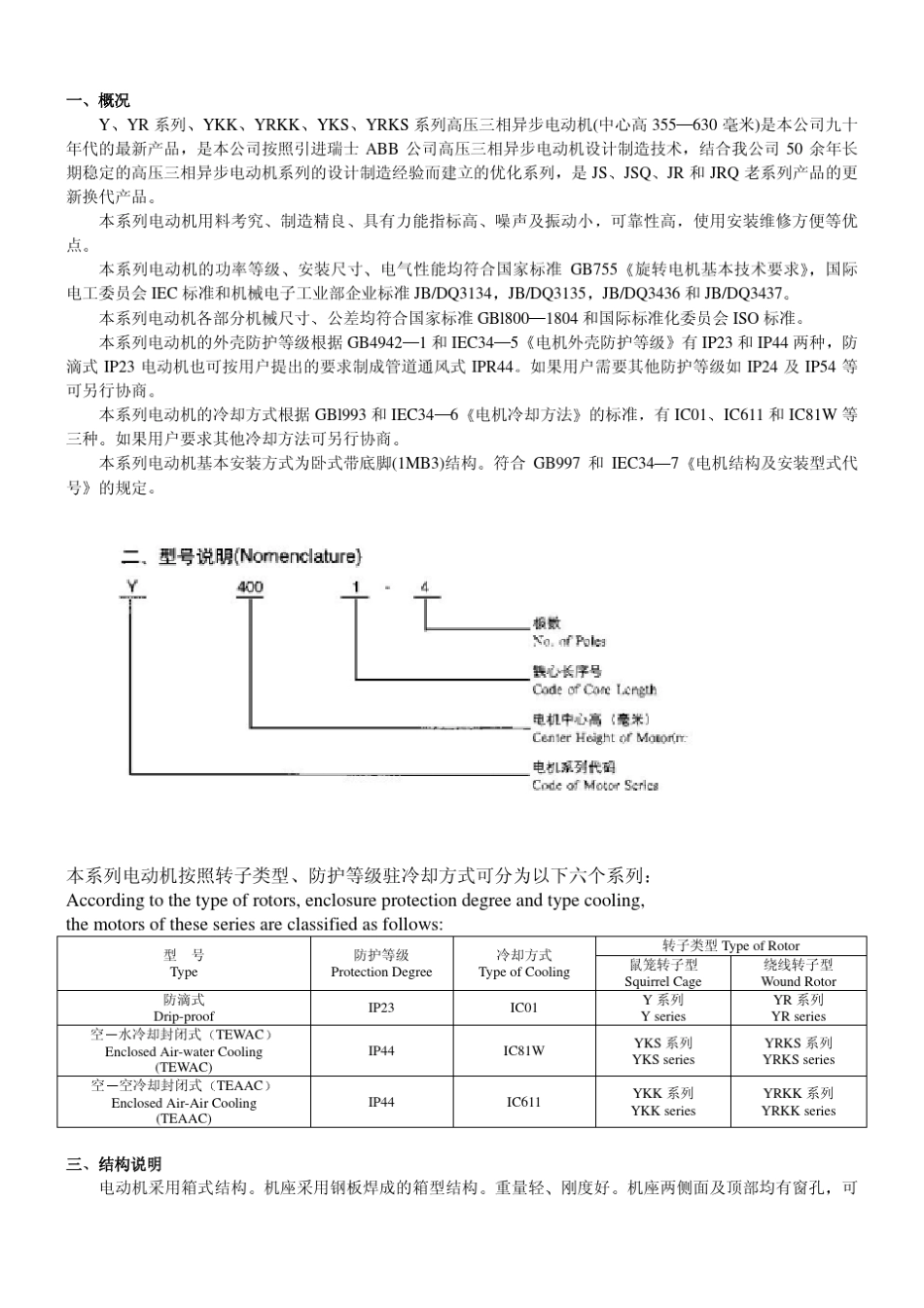 Y,YR系列三相高压异步电动机_第2页