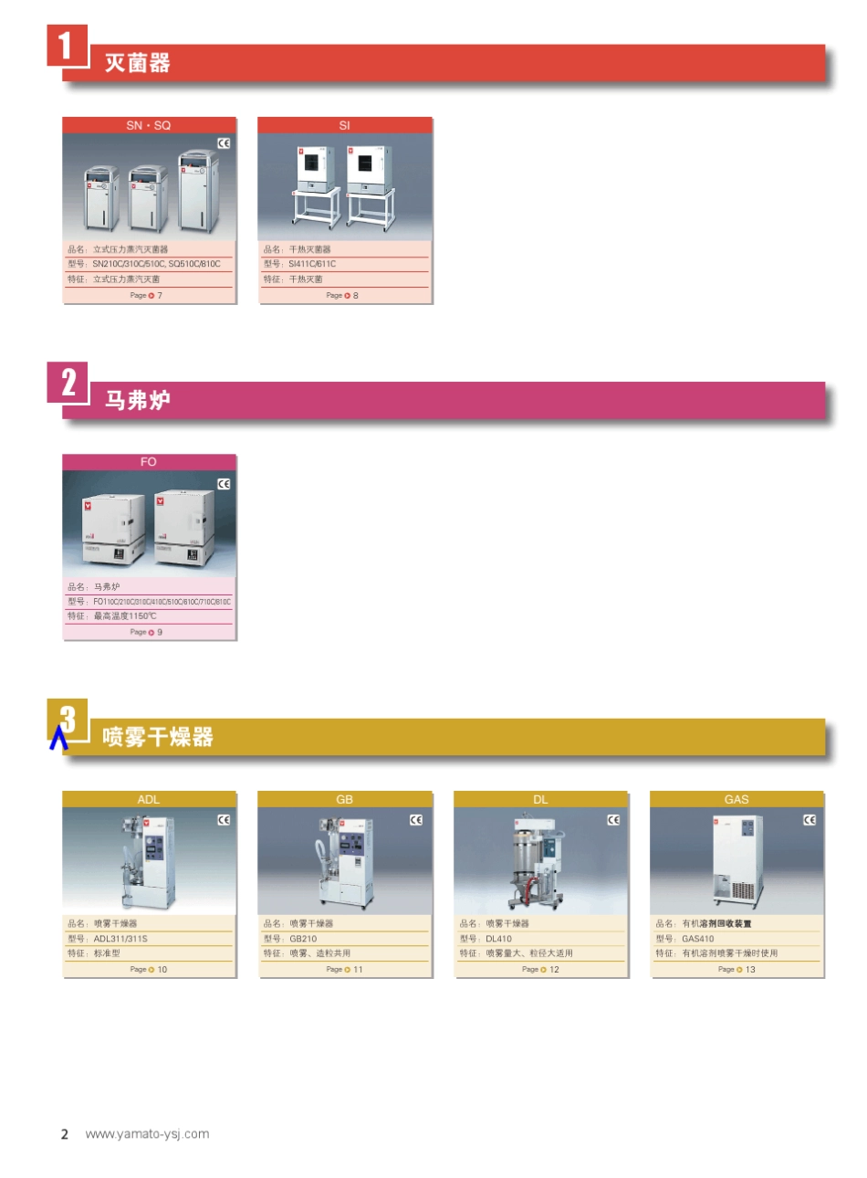 YAMATO理化实验室设备世界第一设备样本_第2页