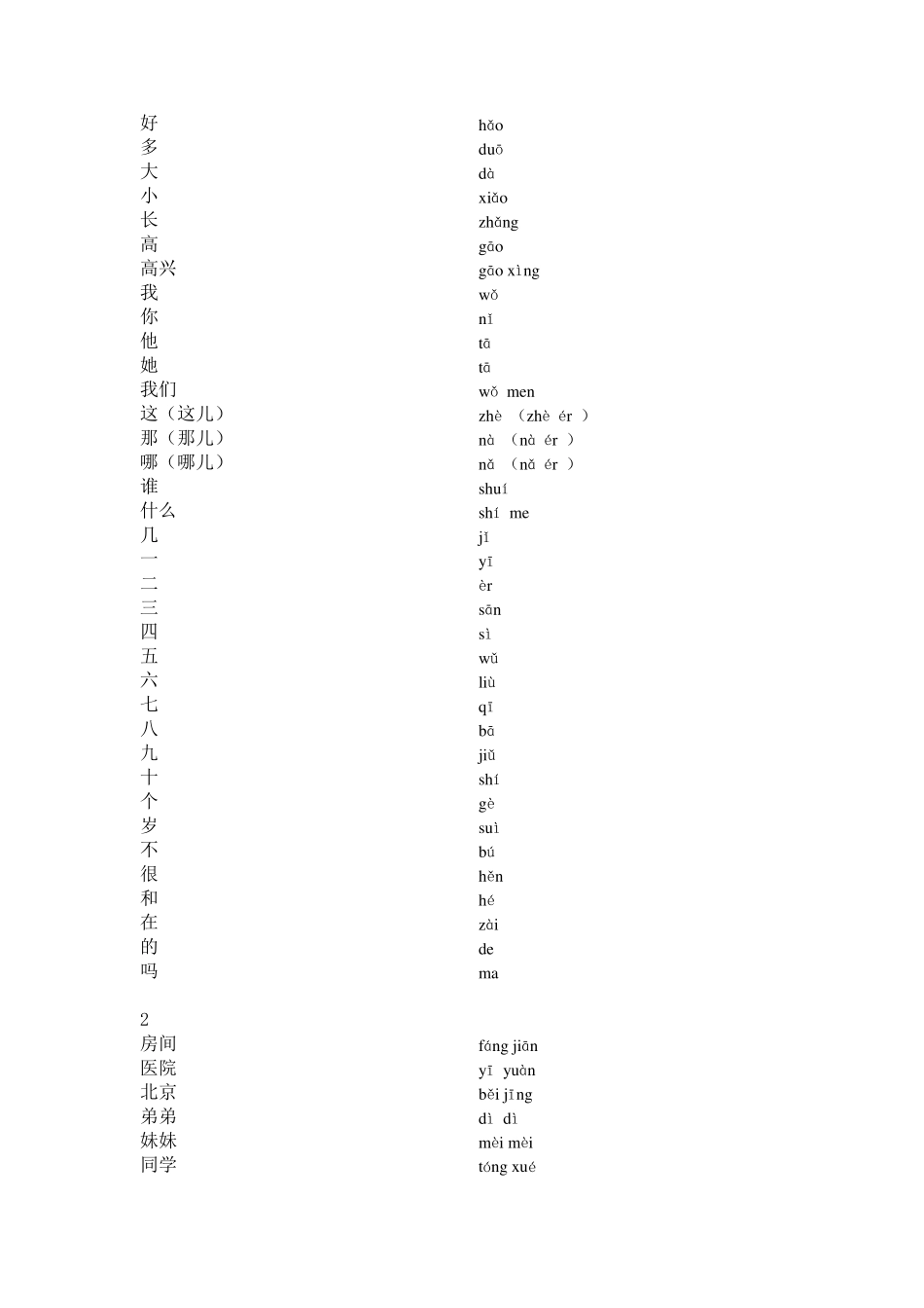 YCT词汇表附拼音_第2页