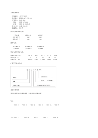 YD系列航空插头尺寸