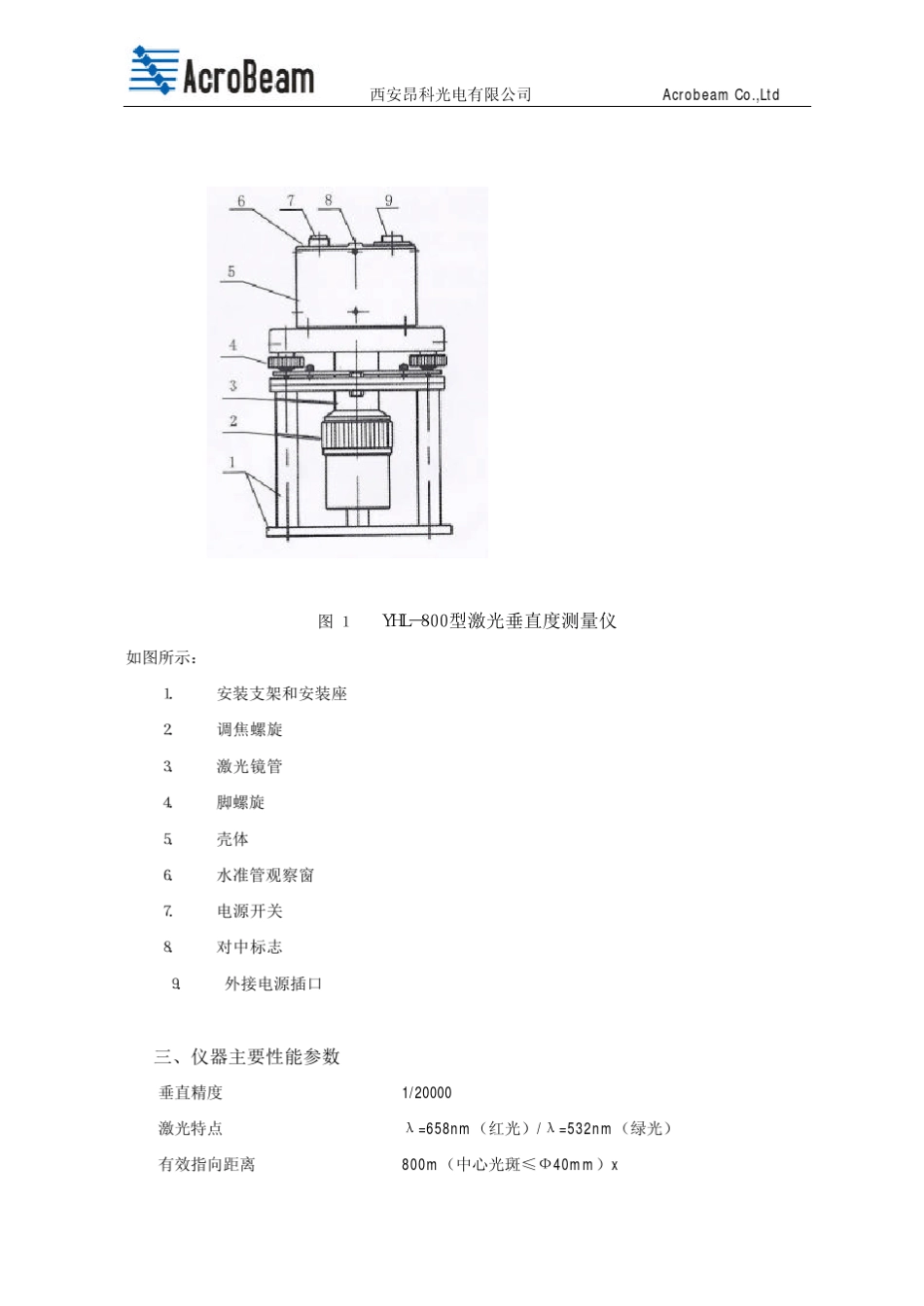 YHL800型激光垂直度测量仪_第3页