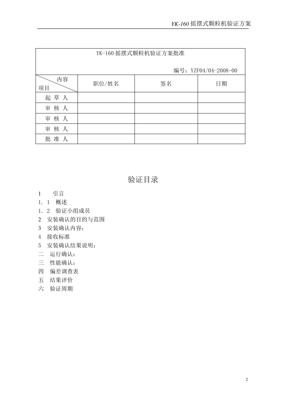 YK160摇摆式颗粒机验证方案_第2页