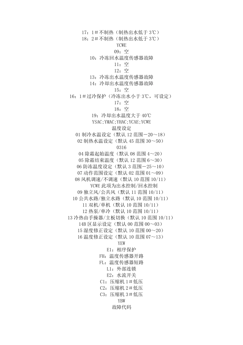 YORK约克机组故障代码_第3页