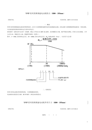 YVP系列变频调速电动机特点