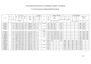Y系列电动机技术数据和线模使用参数