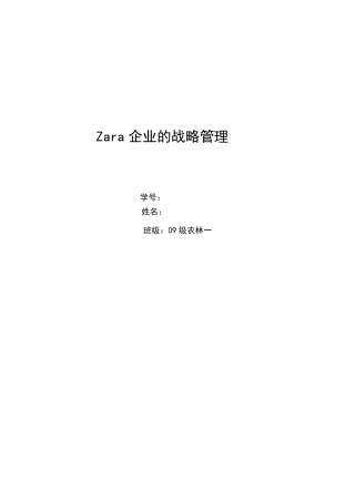 Zara企业的战略管理