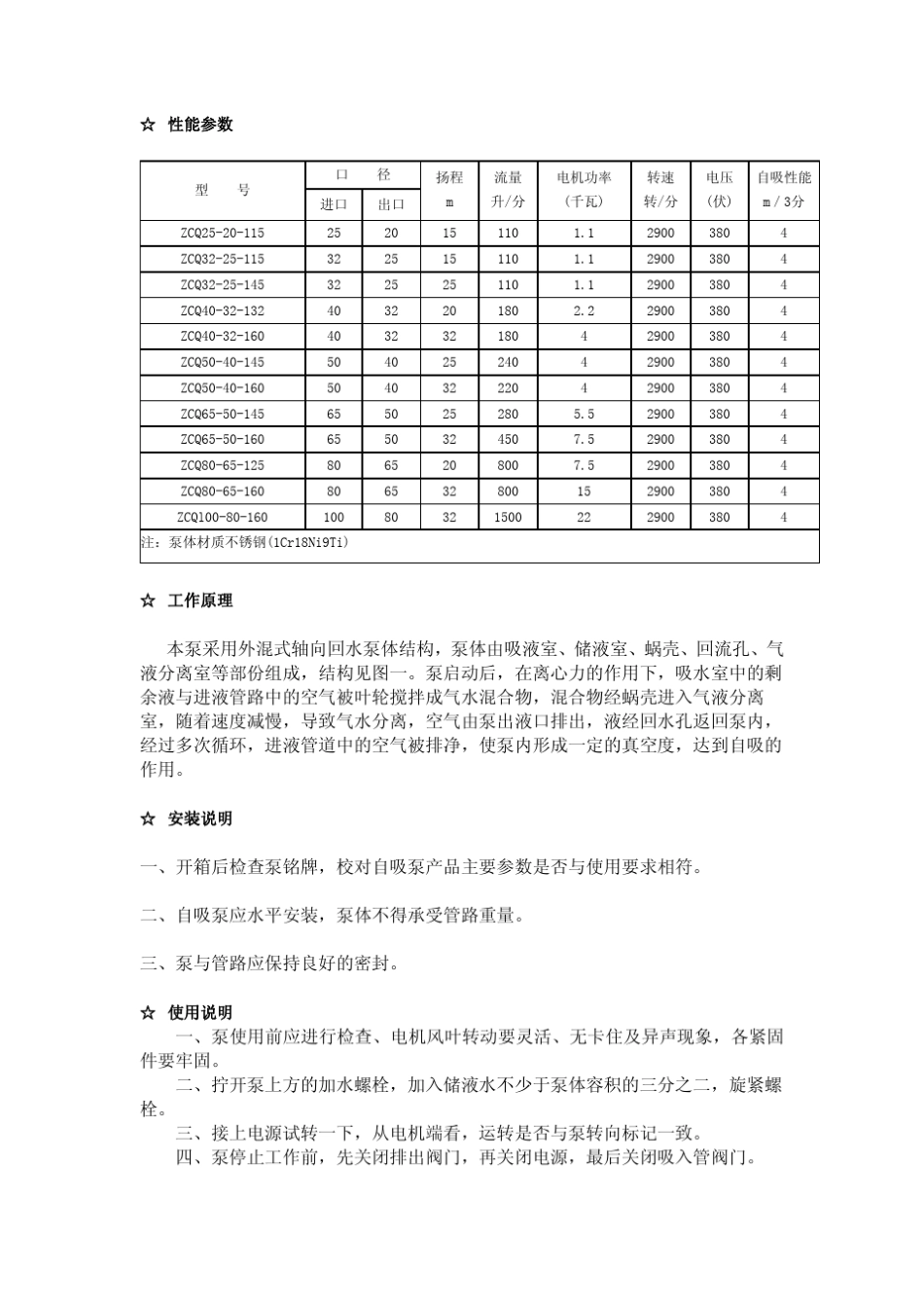 ZCQ磁力自吸泵说明书_第3页