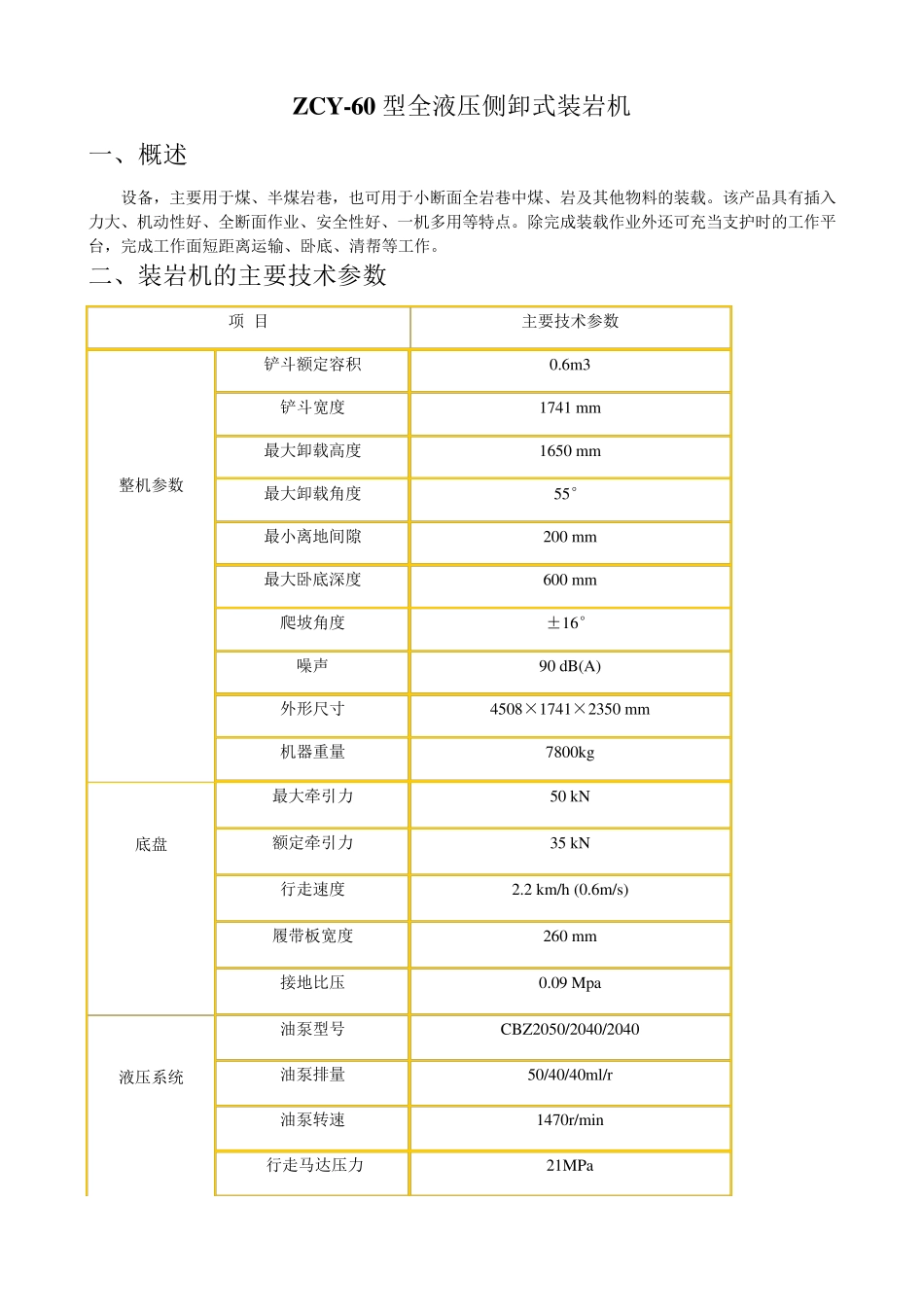 ZCY60型全液压侧卸式装岩机_第1页