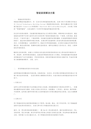 zigbee智能家居解决方案背景简介