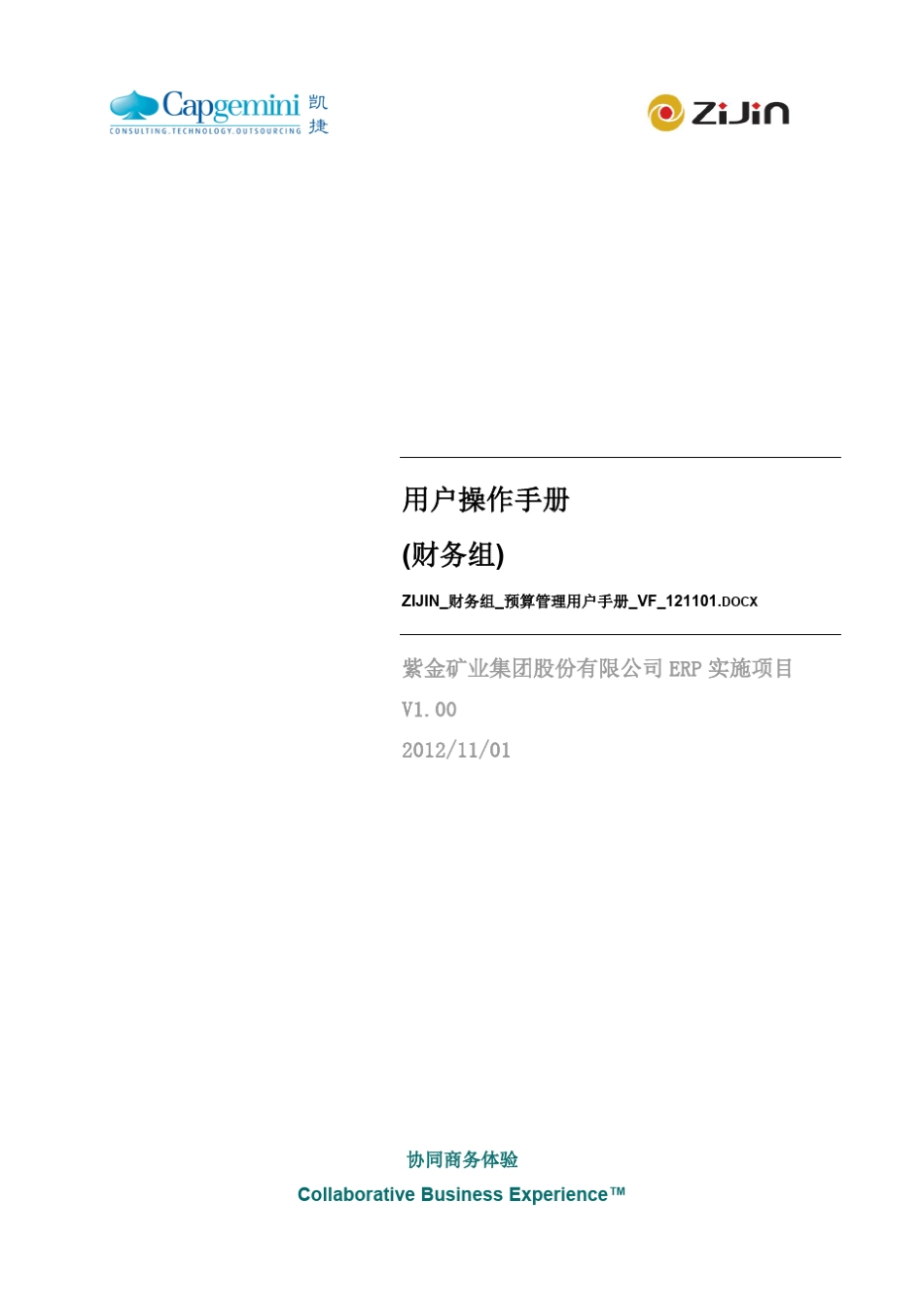 ZIJIN_SAP预算管理用户手册_第1页