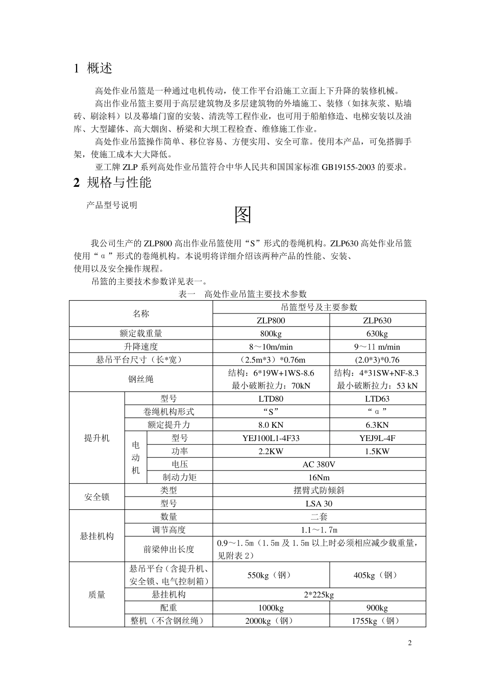 ZLP系列高处作业吊篮使用说明书_第2页