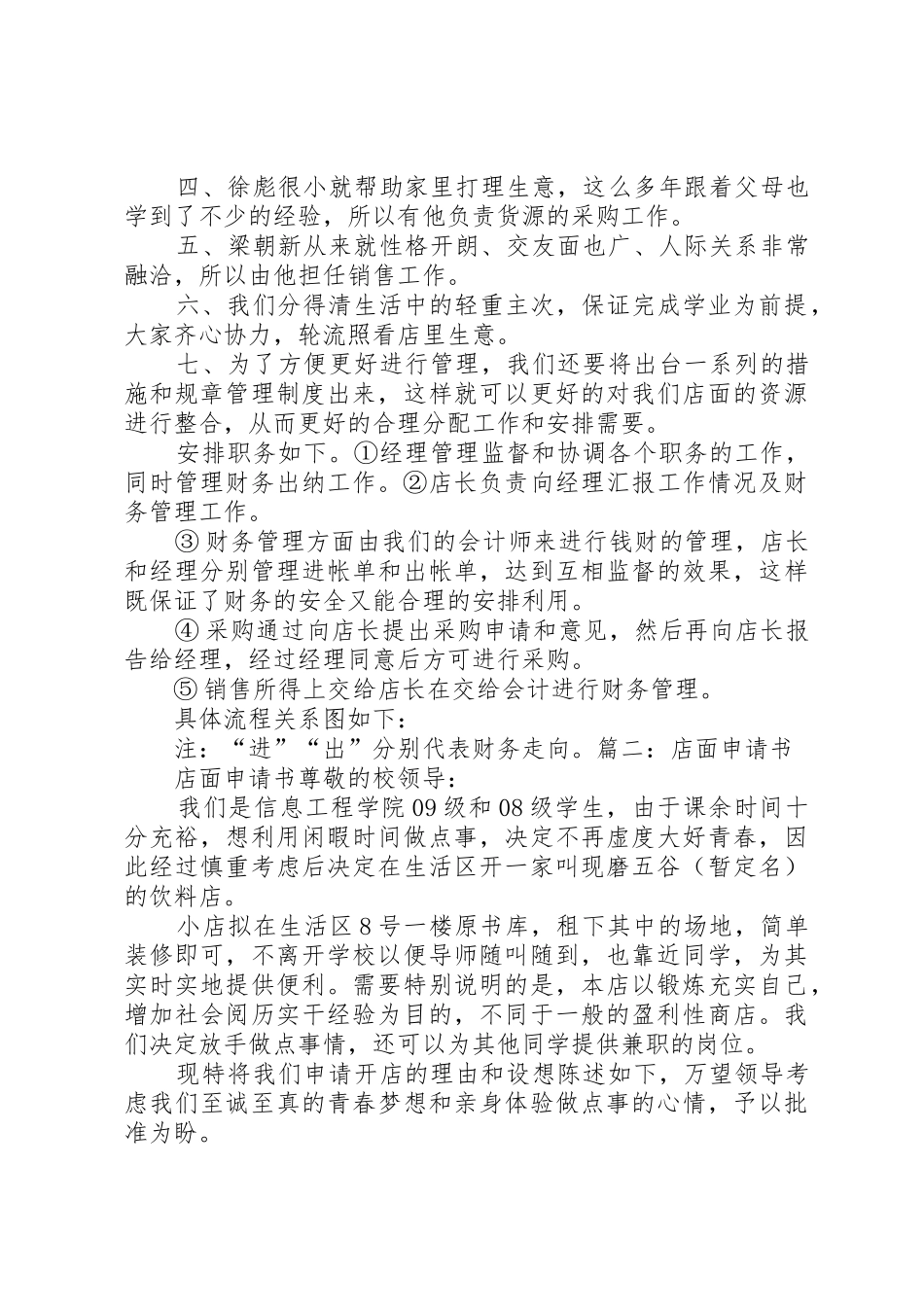 门面申请书范文合集_第2页