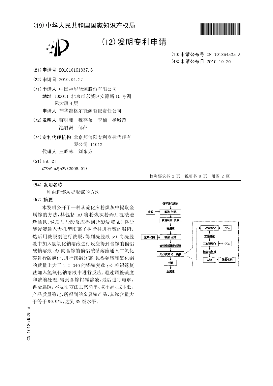 [044]一种由粉煤灰提取镓的方法_第1页
