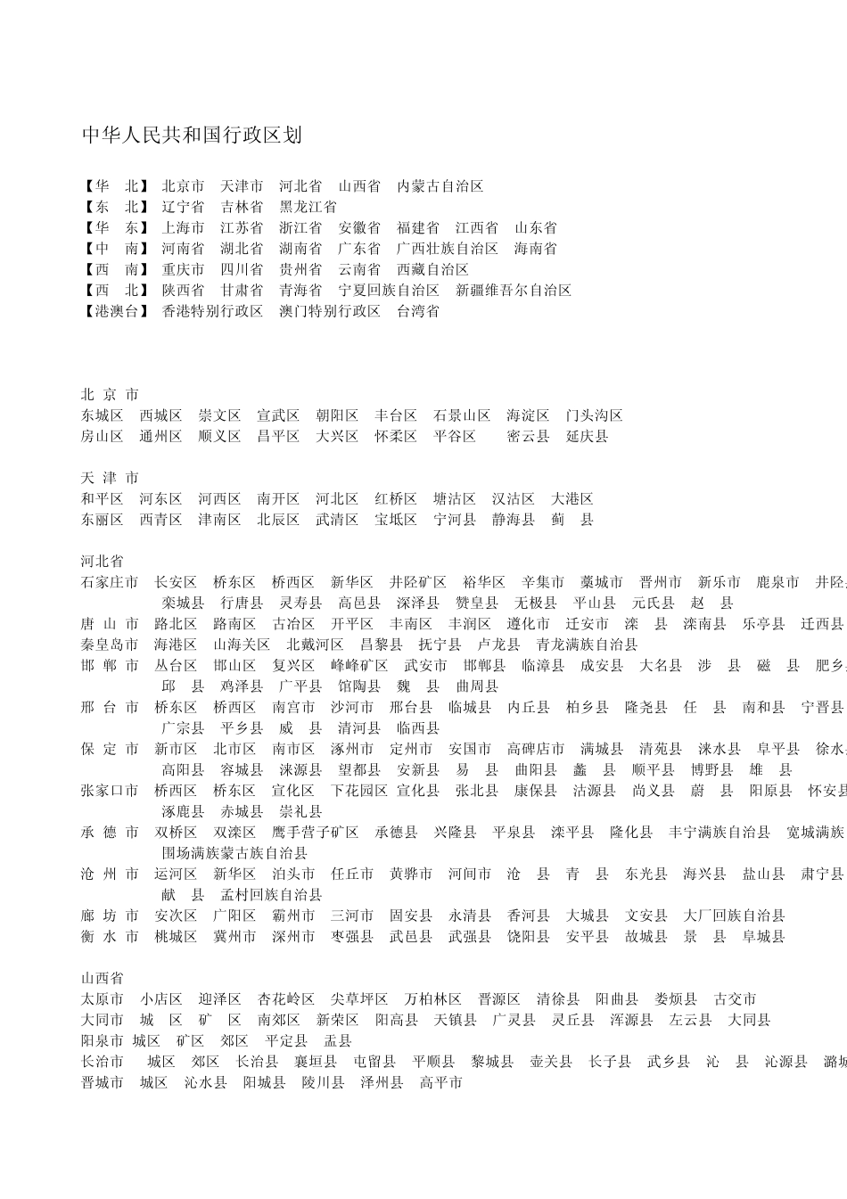[2012年]全国行政区域划分[最新经典版]._第1页