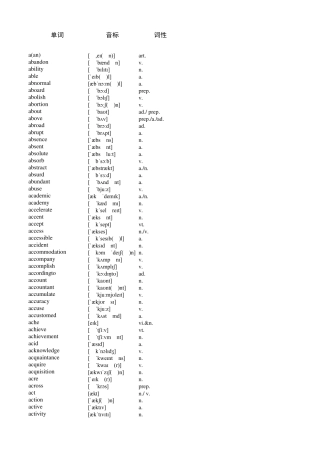 [EXCEL版]新课标高中英语考纲词汇3500