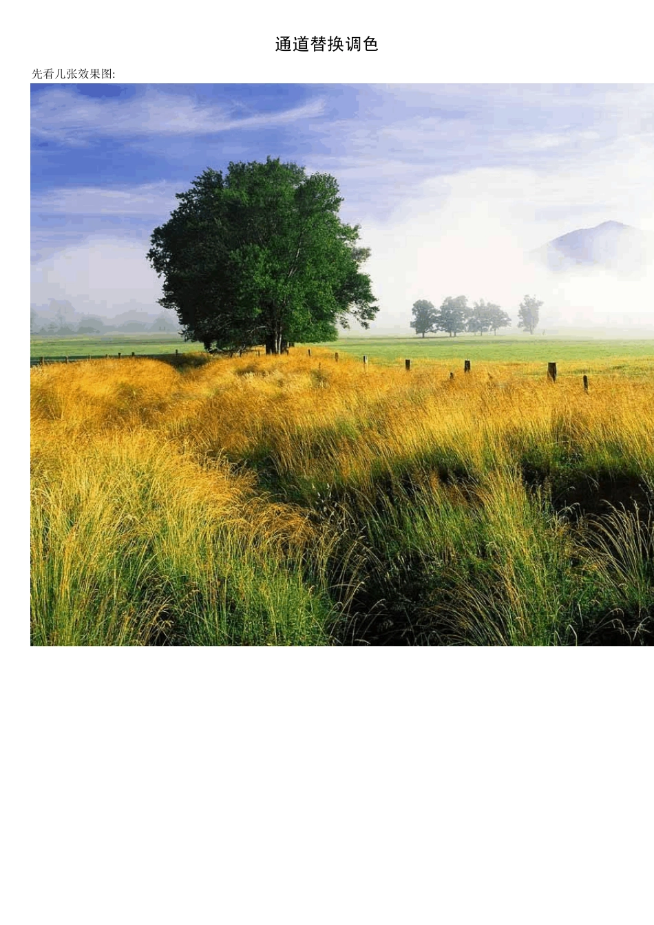 [Photoshop实例教程]通道替换调色_第1页