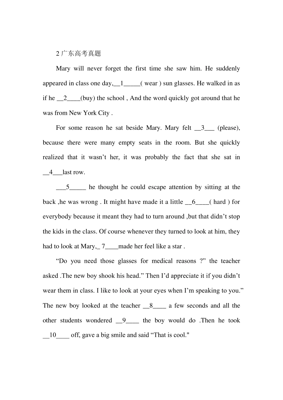 [专项训练]高考英语语法填空真题及答案_第2页