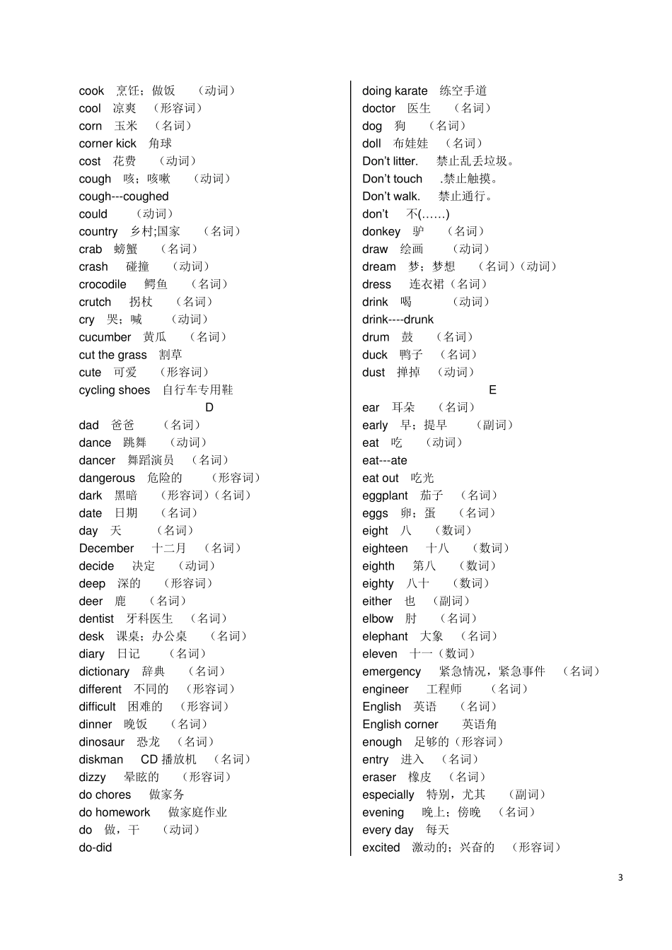 [免费下载]一至六年级英语词汇表_第3页