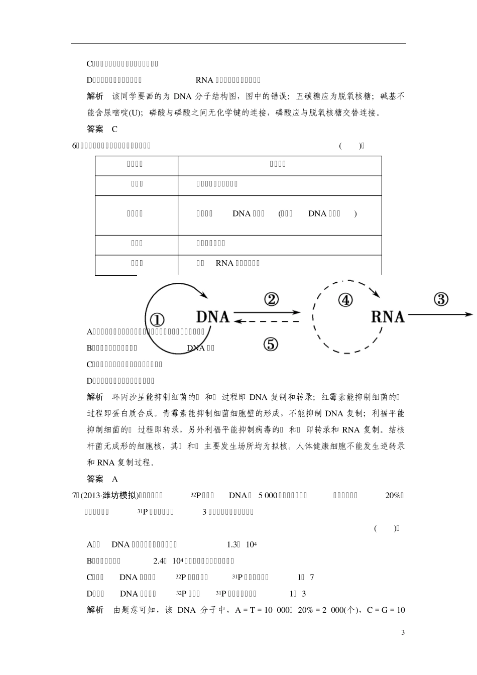 [创新设计](浙江专版)2014届高三生物二轮最新试题专题提升训练专题4第1讲遗传的分子基础_第3页