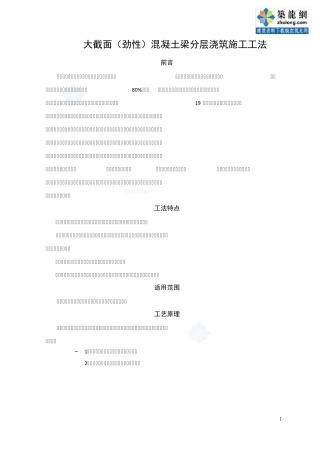 [北京]大截面劲性混凝土梁分层浇筑施工工法(附图丰富)_secret