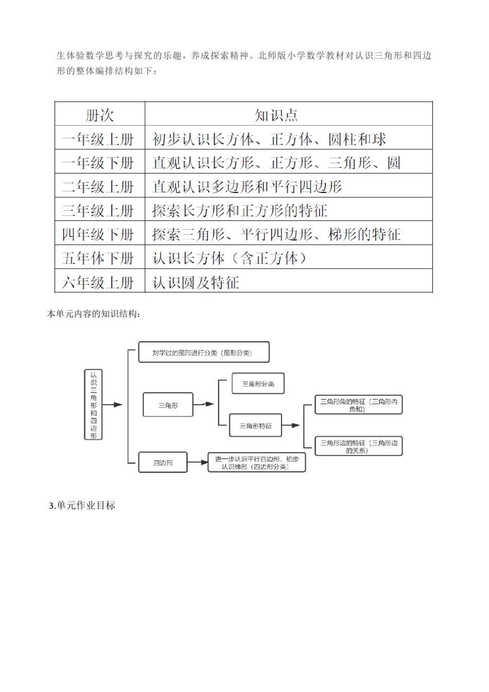 [单元作业设计]北师版小学数学四年级下册《认识三角形和四边形》作业设计_第2页