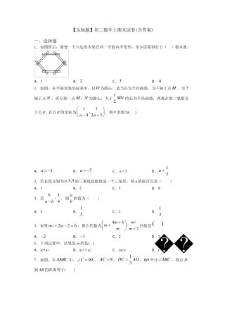 [压轴题]初二数学上期末试卷