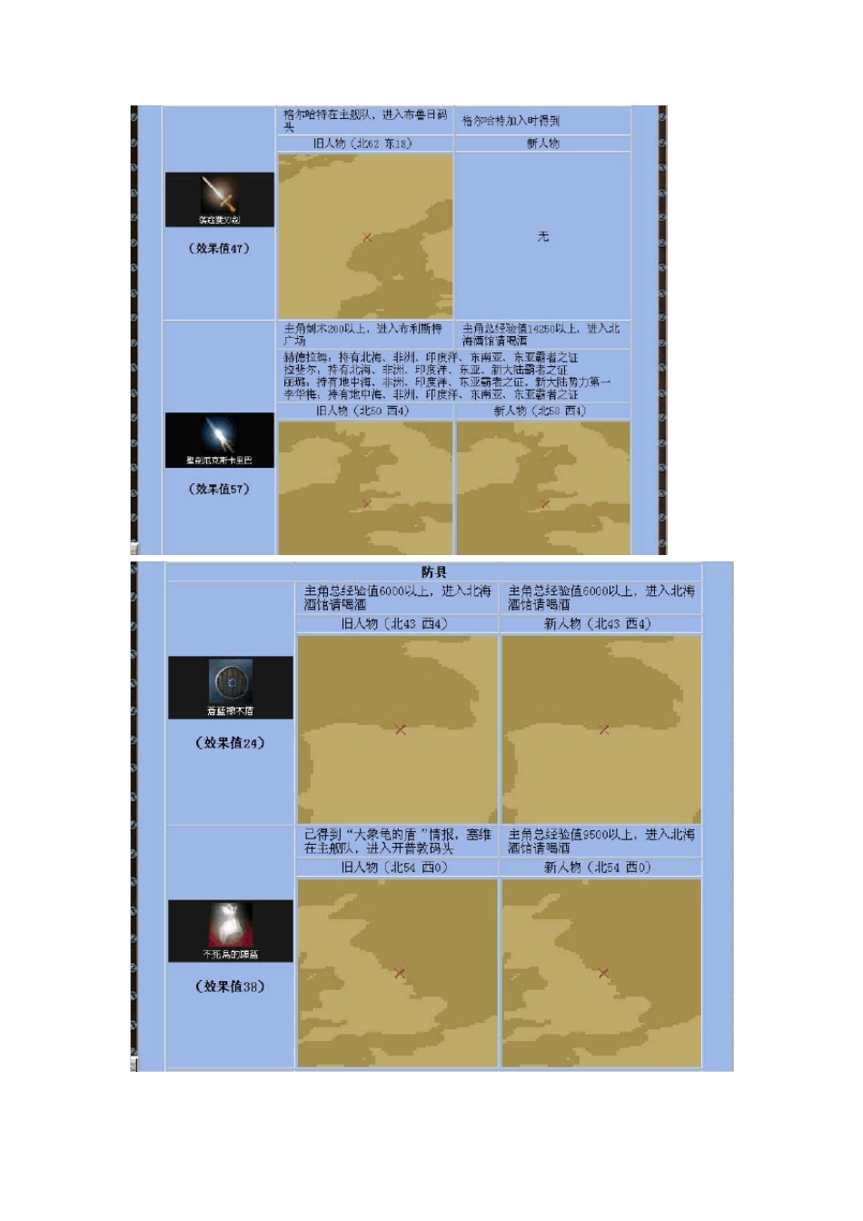 [大航海时代4]全宝物~地图截图~坐标~条件~详解_第2页