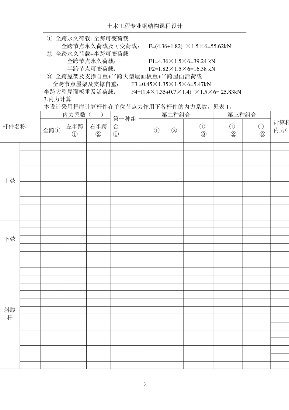 [学士]30米梯形钢屋架钢课程设计计算书_第3页