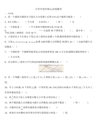 [小学数学]小升初数学分班考试重点难点专项复习