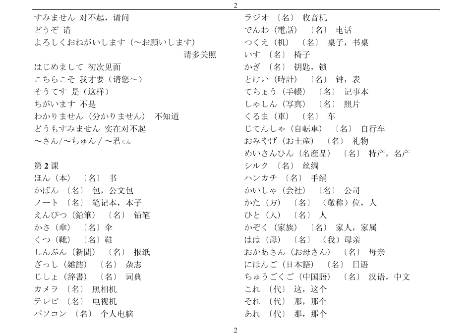 [新版中日交流标准日本语.单词].初级上册.txt_第2页