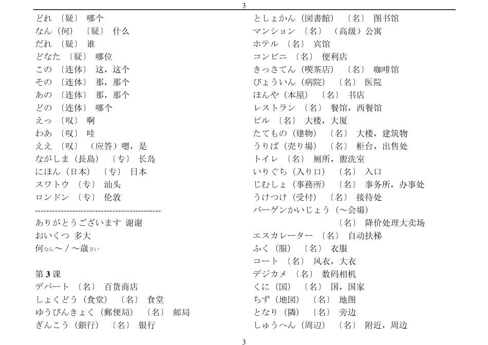 [新版中日交流标准日本语.单词].初级上册.txt_第3页