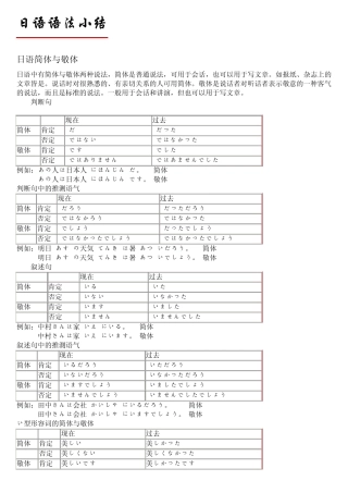 [日语]语法小结[免费下载]