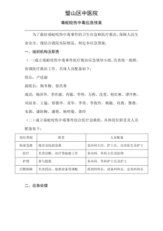 [毒蛇咬伤处理应急预案]Ⅱ