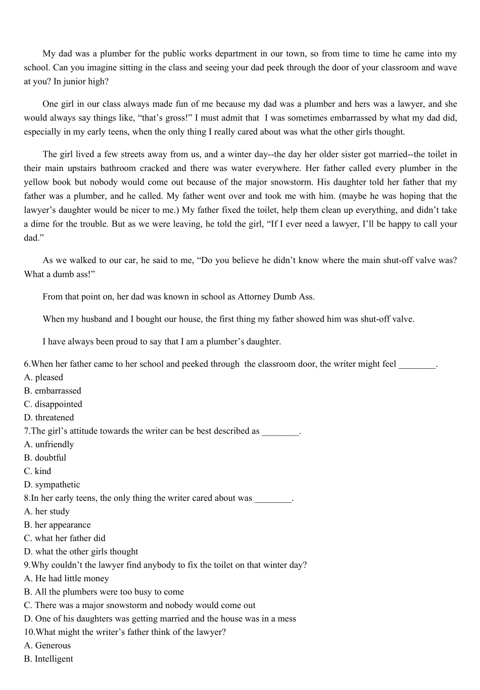 [浙江专升本]2016年浙江专升本英语真题及答案_第3页