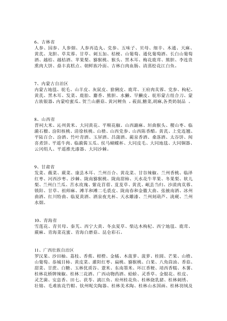 [特产收藏]全国各地特产一览表_第2页