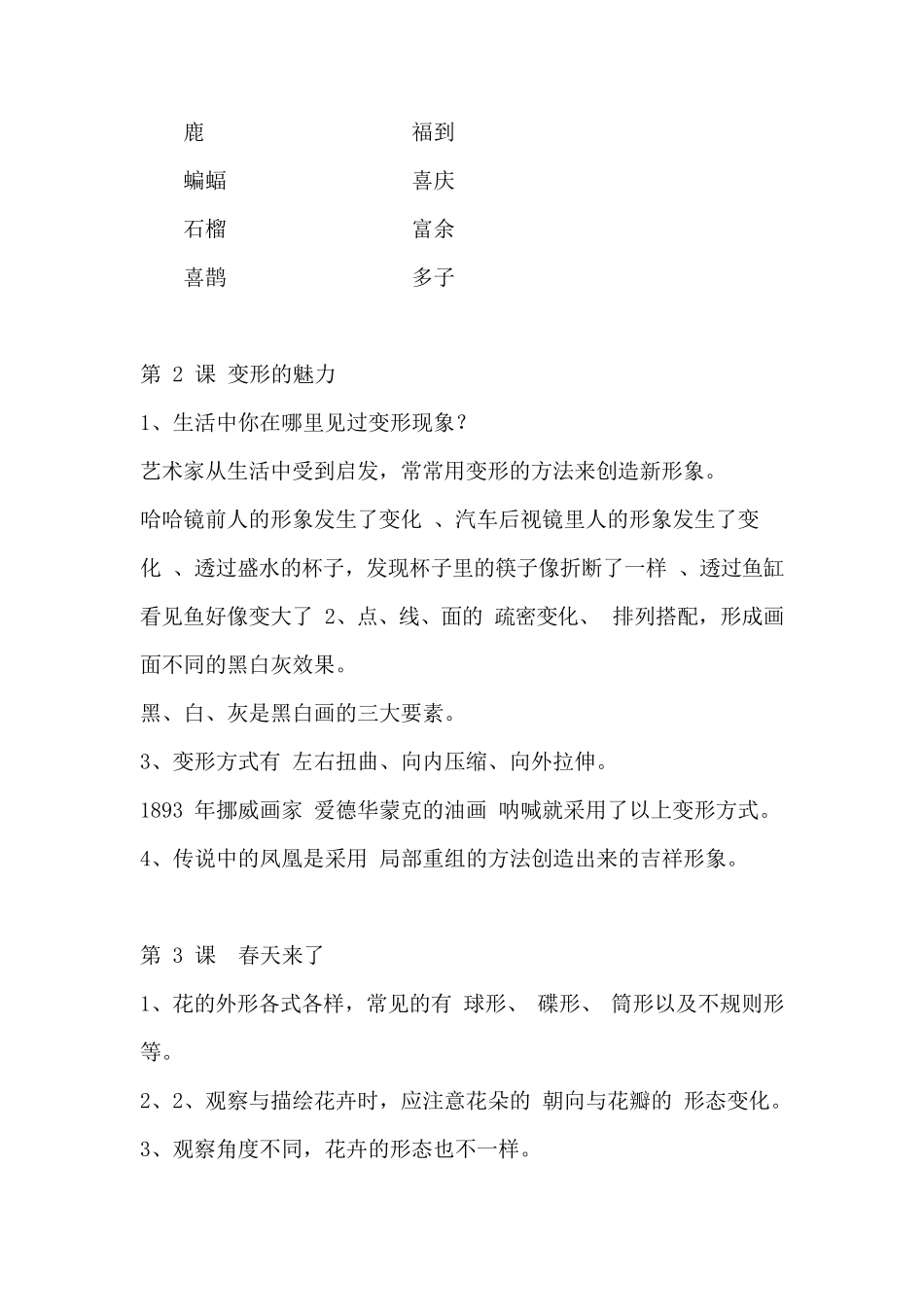 [知识点]湘教版四年级美术下册知识点复习_第2页