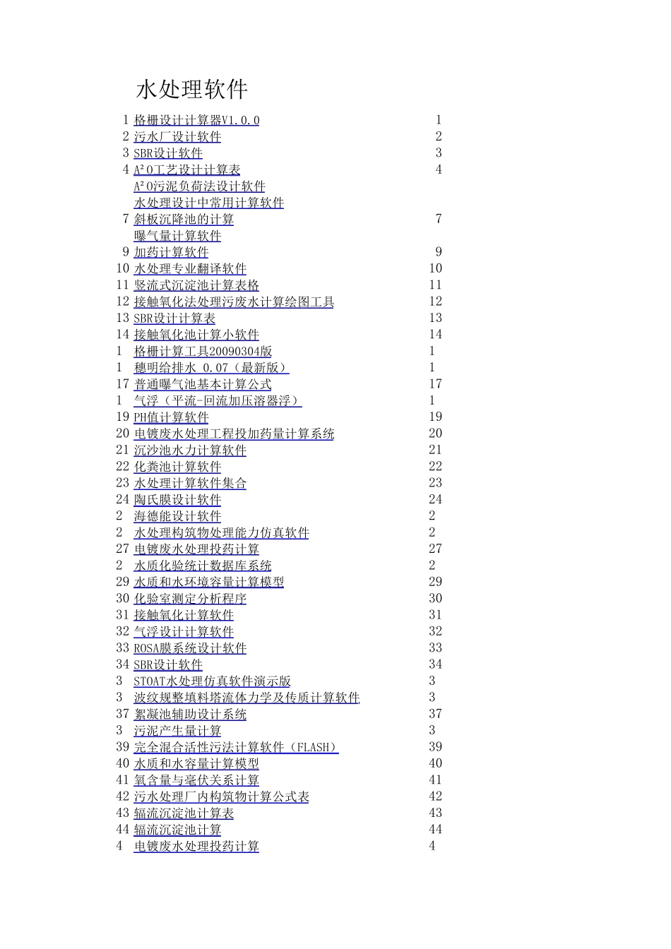 [经典推荐]水处理计算软件大全400多个软件_第1页