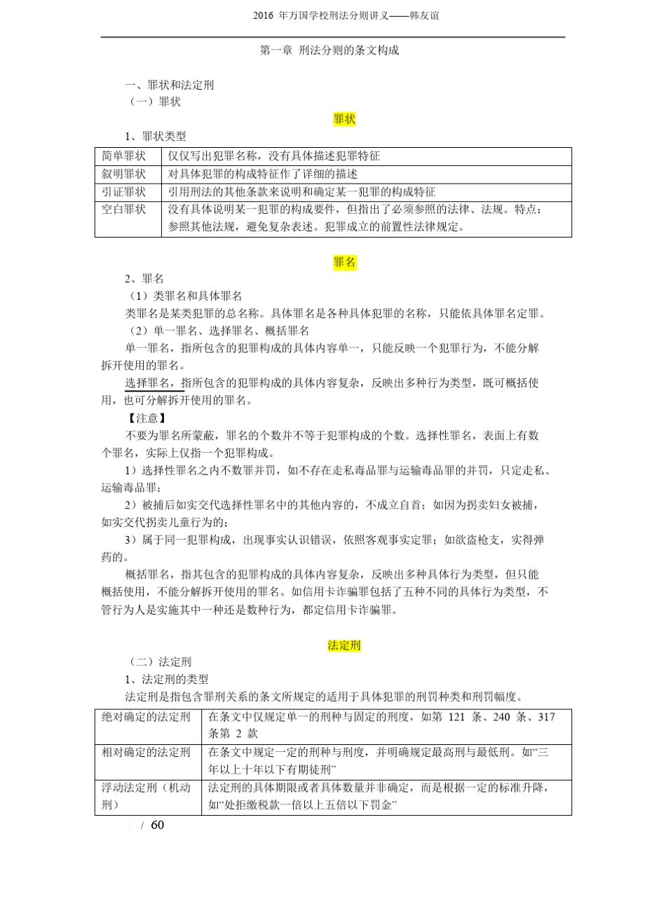[讲义]2016年万国超级精讲班刑法分则韩友谊讲义_第1页