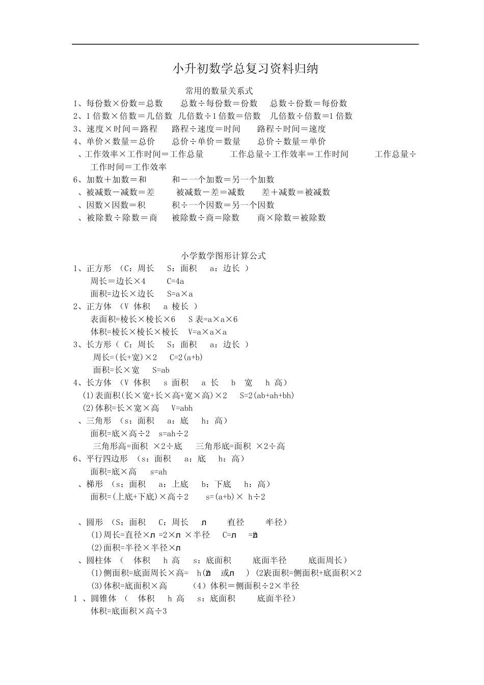 [超全知识点]小升初数学总复习专题资料归纳_第1页