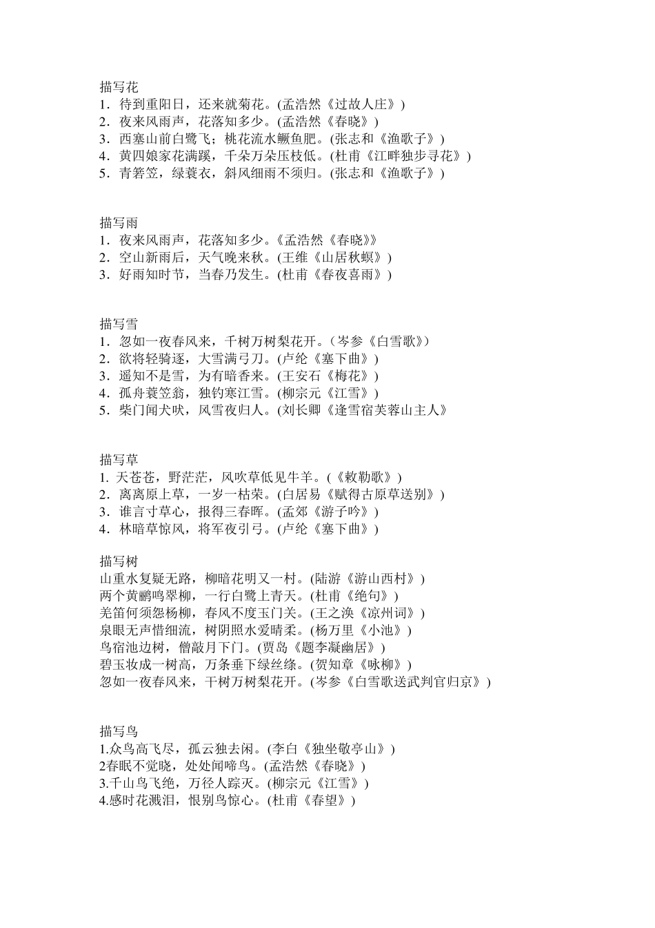 [部编人教版]小学语文毕业总复习：古诗词积累(全国通用)_第3页