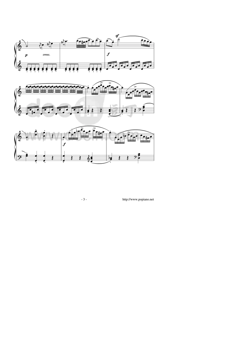 [钢琴谱]C大调小奏鸣曲第一乐章(莫扎特)_第3页