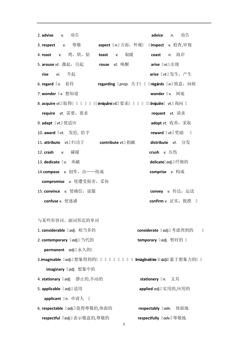 [随身速记电子书包]2013高考英语高中常考易混词汇、搭配、辨析汇编(pdf版)_第2页