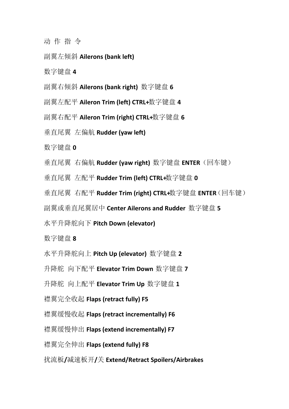 [飞行教程]模拟飞行10(FSX)键盘命令供新手使用_第3页