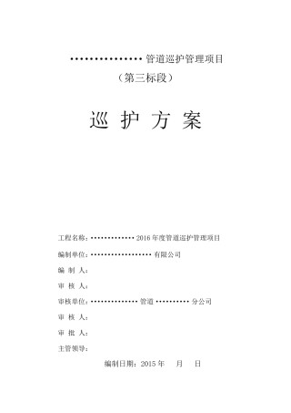 ···管道巡护方案