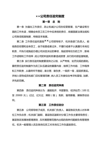 ××公司责任追究制度