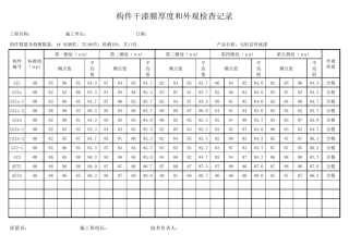 ——漆膜厚度记录