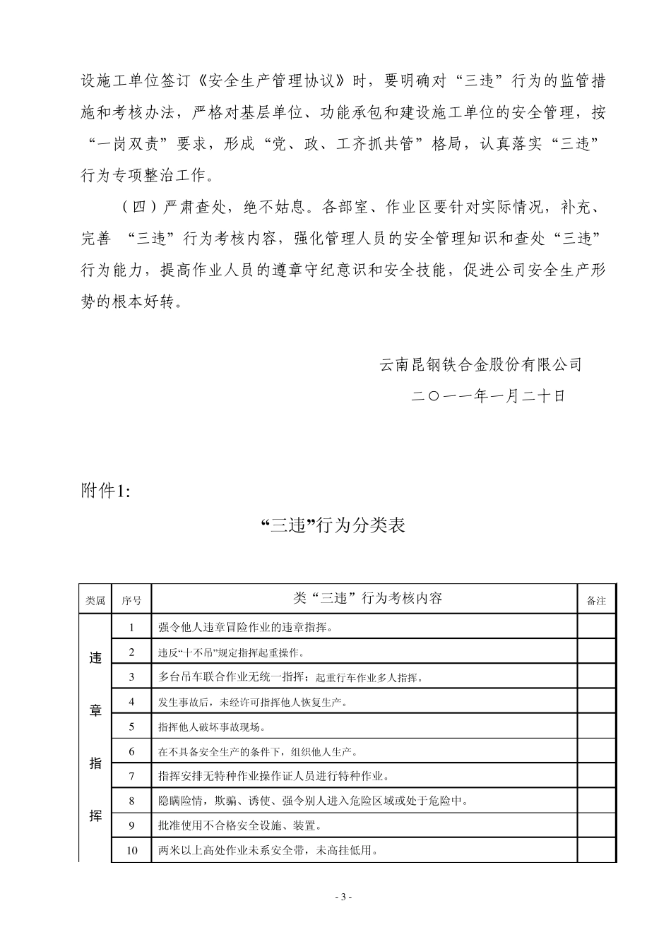 “三违”行为专项整治实施细则_第3页