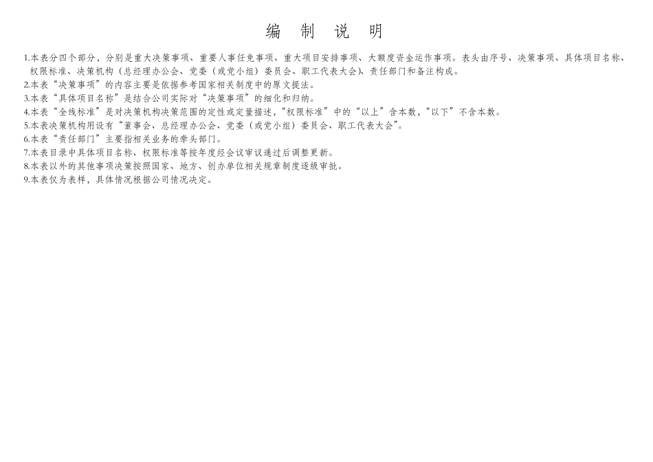“三重一大”决策事项目录_第2页